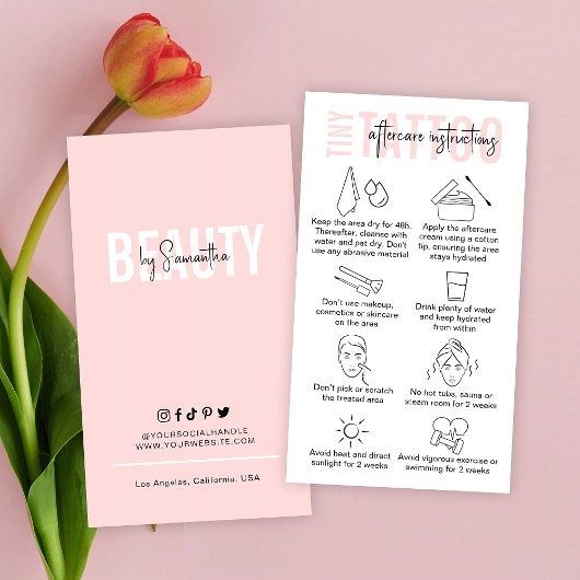 PMUアーティストタトゥー指示気に後のピンク 名刺