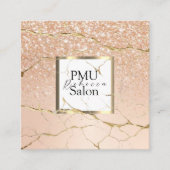 PMU Salon カラフル タイポグラフィ モダン パーマネント スクエア名刺 (正面)