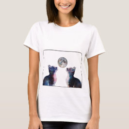 PN 38 猫が月を見る Tシャツ