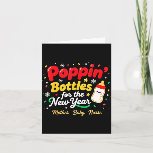 Pn’ Bottles For The New Year Christmas Nurse Mom & カード (正面)