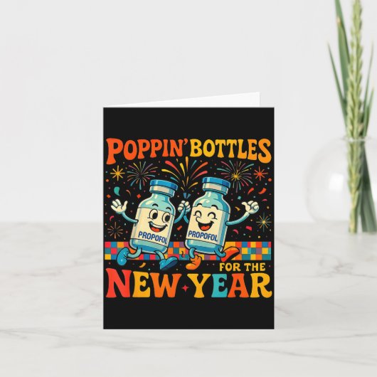 Pn’ Bottles For The New Year Funny Nurse Medical G カード (正面)