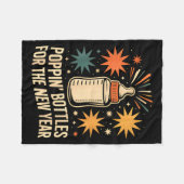 Pn Bottles For The New Year Happy New Year Mother  フリースブランケット (正面(横))