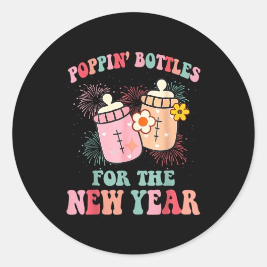 Pn’ Bottles For The New Year Nicu Nurse  ラウンドシール (正面)