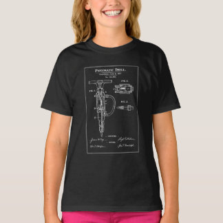 Pneumatic Drill Blueprint Patent Tシャツ