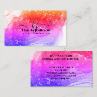 Pnk金ゴールドマーブルアゲートモノグラムイニシャルゲード 名刺