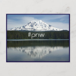 #pnw（ハッシュタグ・パシフィック・ノースウェスト）とアダムス山 ポストカード