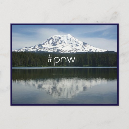 #pnw(ハッシュタグ・パシフィック・ノースウェスト)とアダムス山 ポストカード (正面)