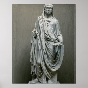 Poとして皇帝Maxentius (306-312広告)の彫像 ポスター