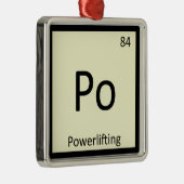 Po – パワーリフティングスポーツ化学周期表 メタルオーナメント (右)