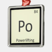 Po – パワーリフティングスポーツ化学周期表 メタルオーナメント (左)