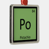 Po – ピスタチオのナットケミストリー周期表記号 メタルオーナメント (右)
