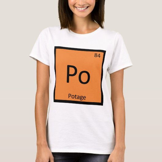 Po - ポタージュ化学元素記号 tシャツ (正面)