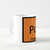 Po - ポタージュ化学周期表記号 コーヒーマグカップ (正面左)