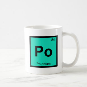 Po -ポロニウム化学の周期表記号 コーヒーマグカップ