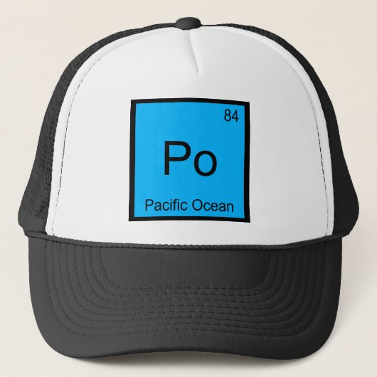 Po - 太平洋 化学元素記号Tシャツ キャップ (正面)
