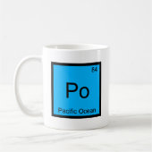 Po - 太平洋 化学元素記号Tシャツ コーヒーマグカップ (左)