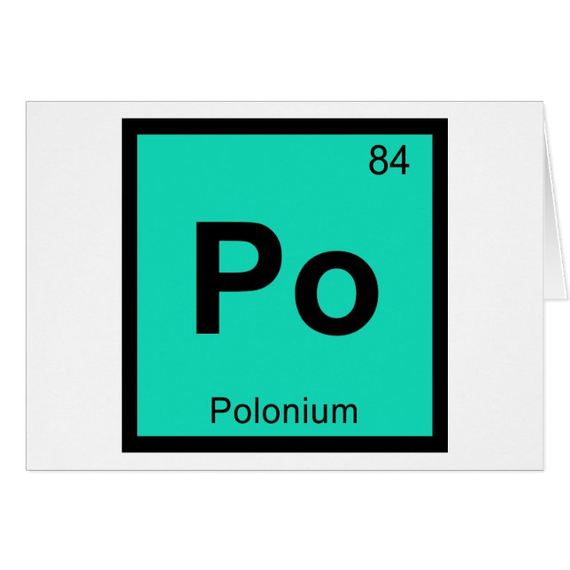 Po - Polonium Chemistry Periodic Table Symbol (正面横)