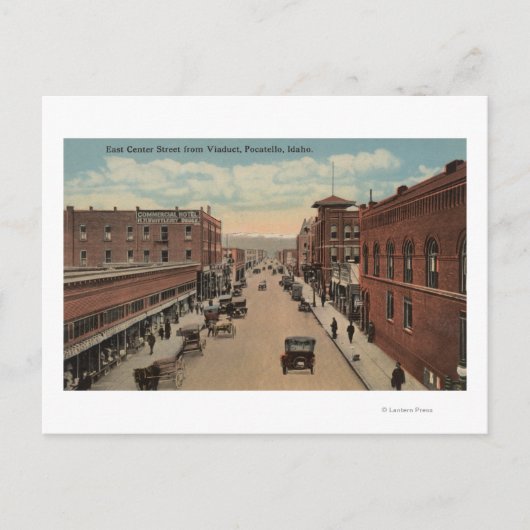 Pocatello, ID - E.センターの表示 ポストカード (正面)