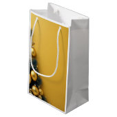 Pochette Cadeau "Sapin sur fond Doré" スモールペーパーバッグ (裏面アングル)