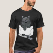 Pocket Cute Siamese Cat Kitten  cat Tシャツ (正面)
