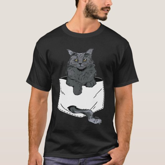 Pocket Cute Siamese Cat Kitten  cat Tシャツ (正面)