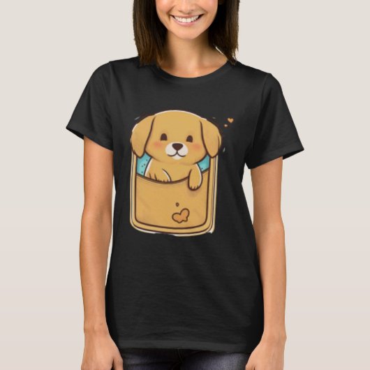 Pocket Dog Golden Retriever Dog in your Pocket  2 Tシャツ (正面)