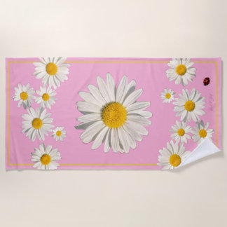 Pocket full of daisies beach towel.  ビーチタオル