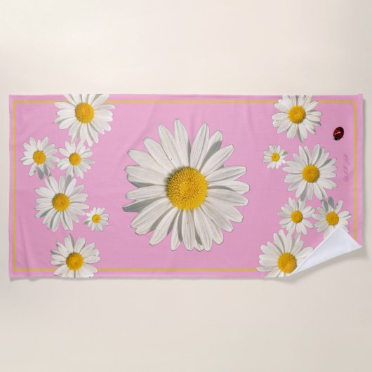 Pocket full of daisies beach towel.  ビーチタオル (正面)