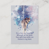 Pocket Keepsake Memorial Remembrance Wolf 名刺 (正面)
