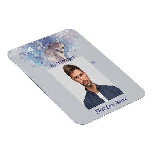  Pocket Keepsake Memorial  Wolf Looking Back マグネット (右側)