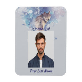  Pocket Keepsake Memorial  Wolf Looking Back マグネット