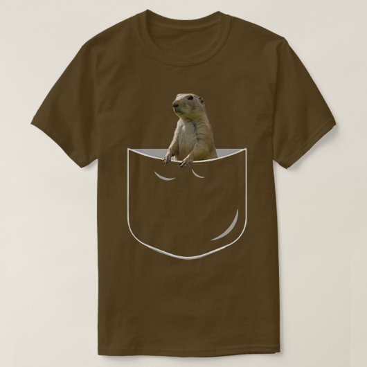 Pocket Prairie Dog, Funny Prairie Dog In Pocket Tシャツ (デザイン正面)