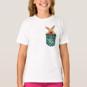 Pocket Reindeer Christmas Tシャツ (正面)
