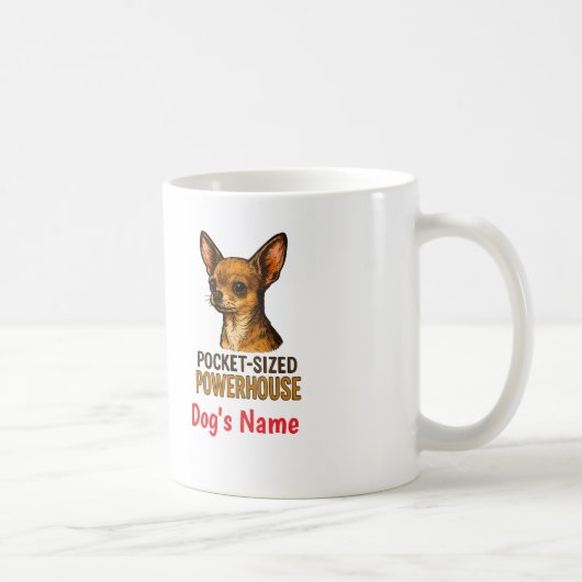 Pocket-Sized Powerhouse Chihuahua, Custom Mug コーヒーマグカップ (右)