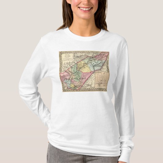 Pocohontasの地図、Greenbrier郡 Tシャツ (正面)