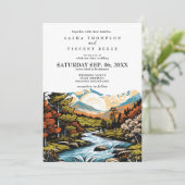 Pocono Mountains Wedding Invitation Retro 招待状 (スタンド正面)