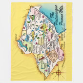  Pocono Mtns Vintage Map  フリースブランケット (正面)