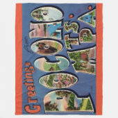 Pocono Mtns Vintage Postcard Fleece Blanket フリースブランケット (正面)