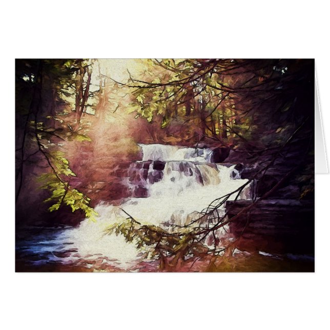 Poconosの絵画の工場滝 (正面横)