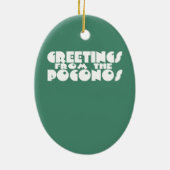 Poconosの美しい滝からの挨拶 セラミックオーナメント (裏面)