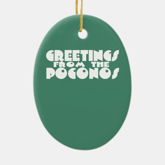 Poconosの美しい滝からの挨拶 セラミックオーナメント (裏面)