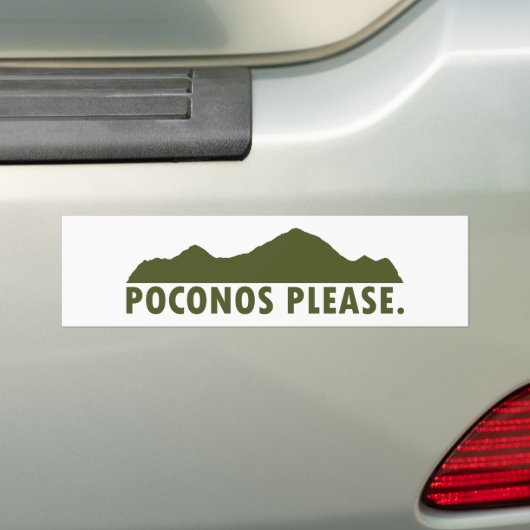 Poconos Please バンパーステッカー (車上)