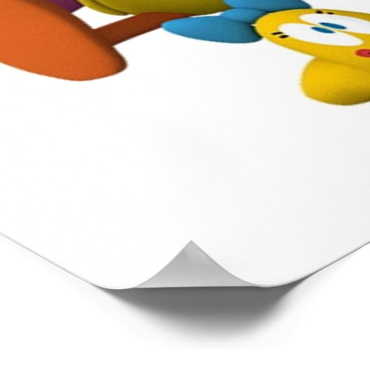 pocoyoと友人はスマイルTシャツマスクとstic ポスター (角)