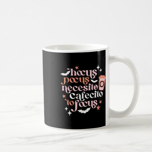 Pocus Necesito Caffecitoハロウィンコーヒーを集中する コーヒーマグカップ (右)