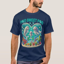 "Pod Sweet Pod" くじらの家族 Tシャツ