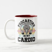 Podcastコンテンツクリエイターラジオショーポッドキャスティング ツートーンマグカップ (左)