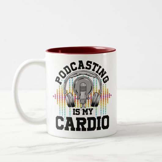 Podcastコンテンツクリエイターラジオショーポッドキャスティング ツートーンマグカップ (左)
