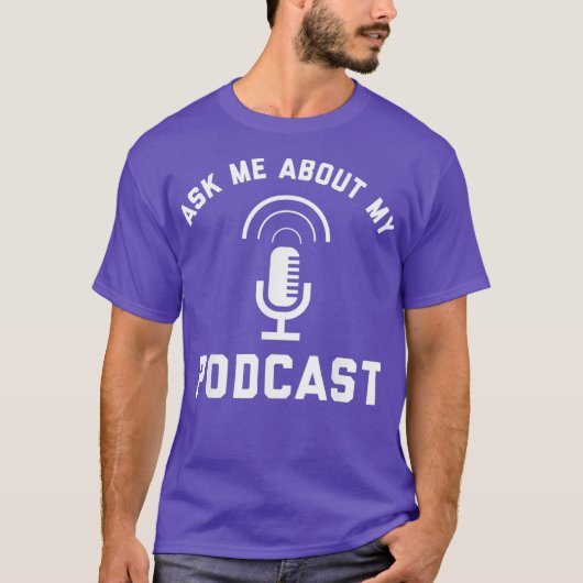 Podcast頼ラジオについておもしろい Tシャツ (正面)