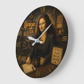 Podcast Host Funny Mona Lisa ラージ壁時計 (傾斜)