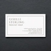 Podcast Host Luxury Minimalist Black White 名刺